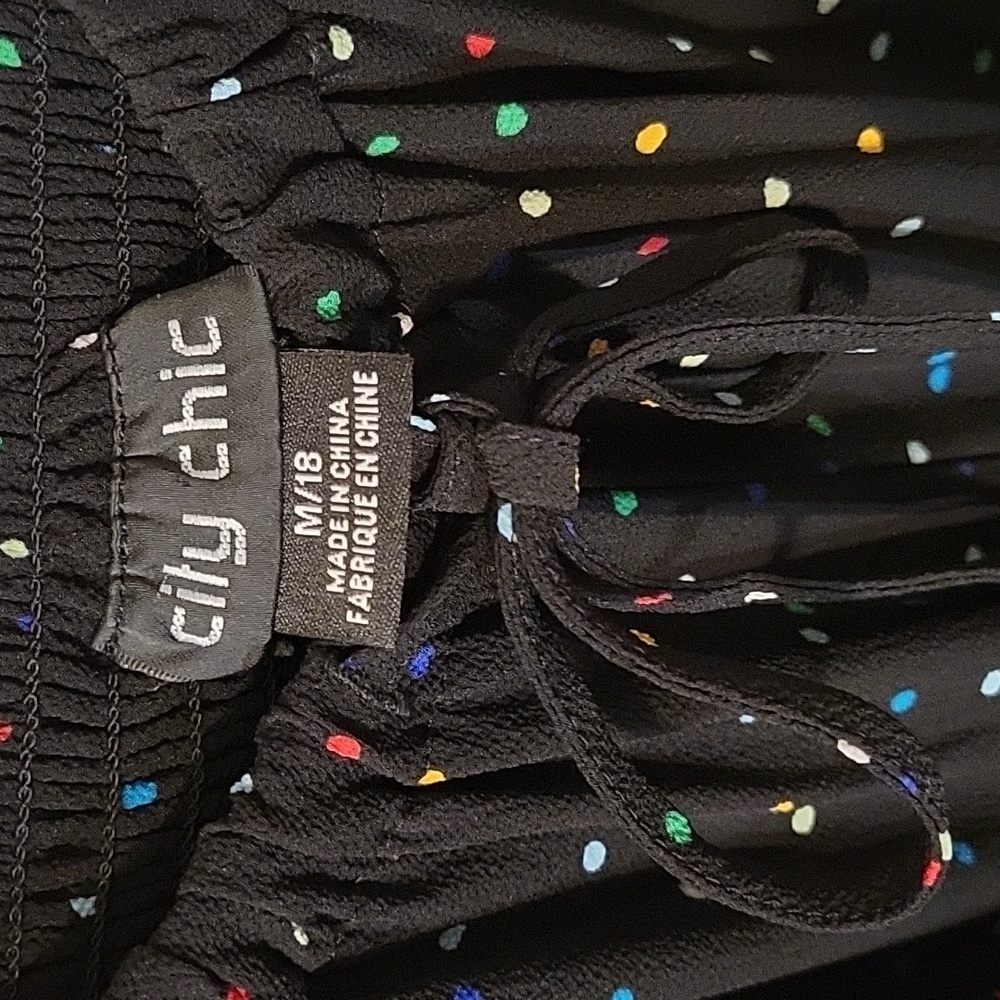 City Chic Black Dress with Colorful Dots - Picture 2 of 12
